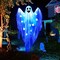 Hanging Ghost Decor - 47" Light Up Hanging Ghost with Blue LED Light, Halloween Ghost for Haunted House Prop Spooky Yard Lawn Porch Door Party Decor Supplies